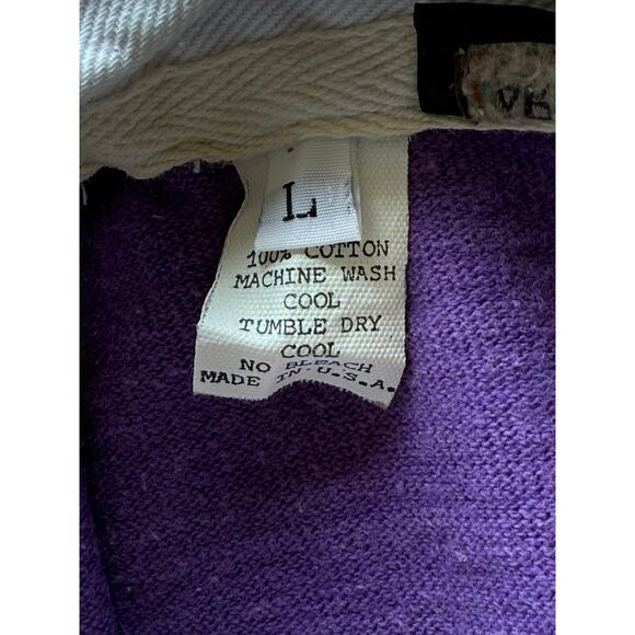 Vintage 90s Washington Huskies Made in USA Yellow/Purple Rugby Shirt Size Small - Picture 5 of 9